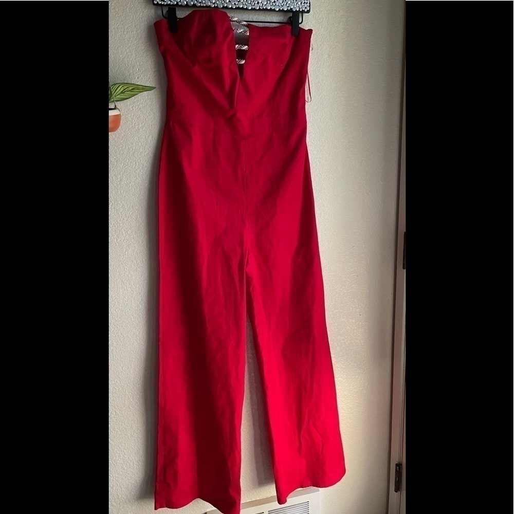 Revolve Azulu wide leg strapless jumper